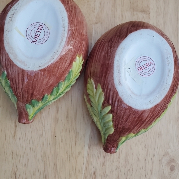 Vietri Made in Italy Hand Painted Sugar/Trinket Box Lidded Bowl Set of 2 - Picture 7 of 10